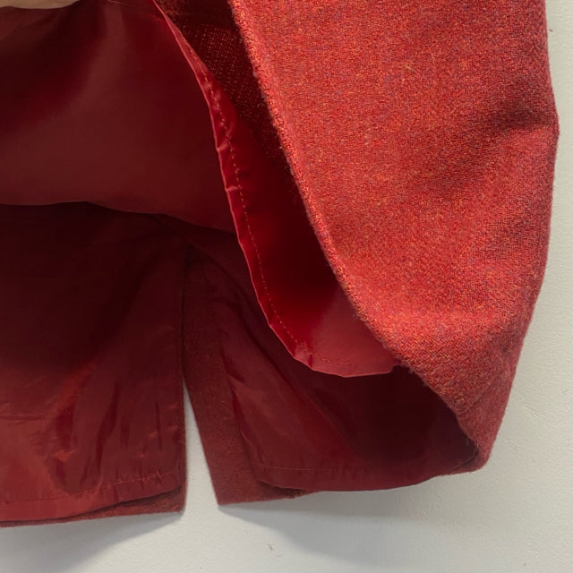 Willi Smith Size 4 Women's Red Tweed Pencil-Knee Skirt