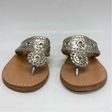 Palm Beach Size 7.5 Women's Gold Solid Camel Toe Sandals