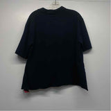 Frank & Eileen Est 1947 Size Xl Women's Black Solid Collar Short Sleeve Top