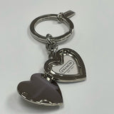 Coach Silver Shimmer Metal Heart Shape Locket Keychain