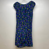 Charlie Jade Size S Women's Blue-Multi Pattern Faux Wrap Dress