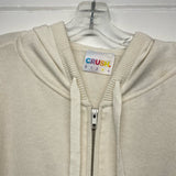 Crush Size L Women's White Solid Zip Up/Hoodie Sweater