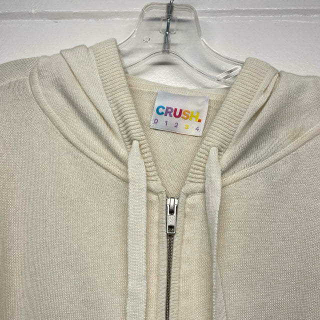 Crush Size L Women's White Solid Zip Up/Hoodie Sweater