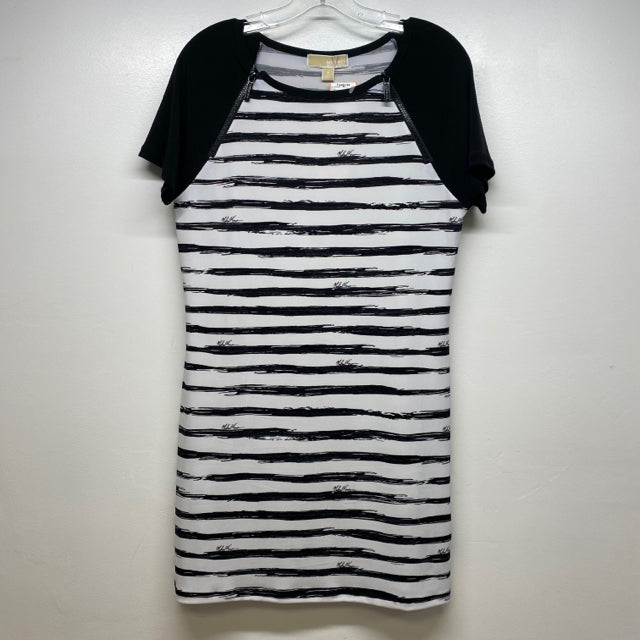 Michael Michael Kors Size M Women's White-Black Pattern Shift Dress