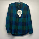 Toad&Co Size L Women's Green-Blue Plaid Button Up Shirt