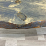 Handmade Gray Wood Bench w Black Pin Legs