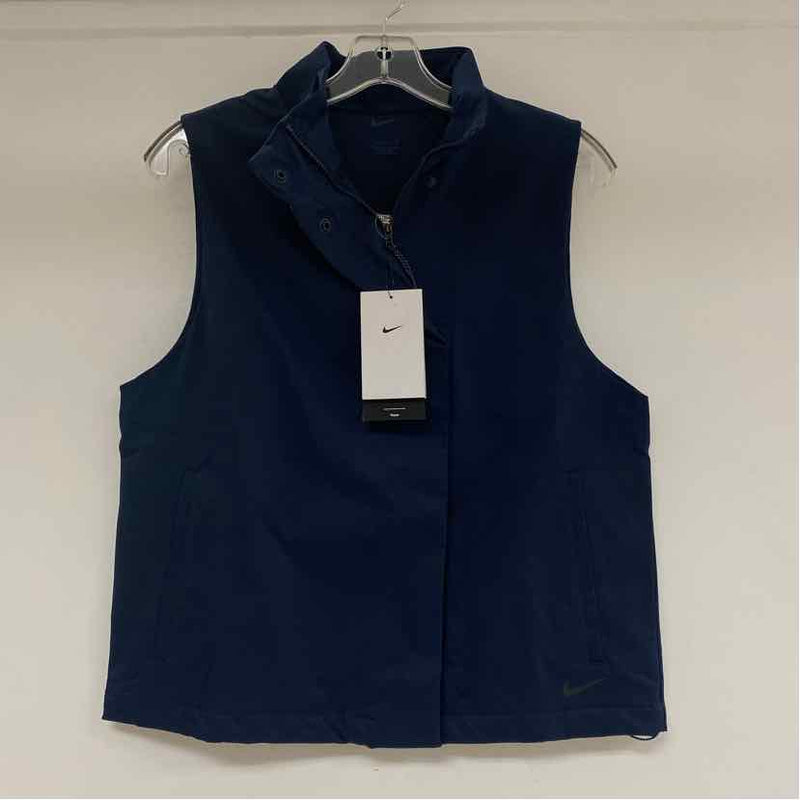 Nike Women's Size S Navy Solid Zip Mock Neck Water Repellent Vest