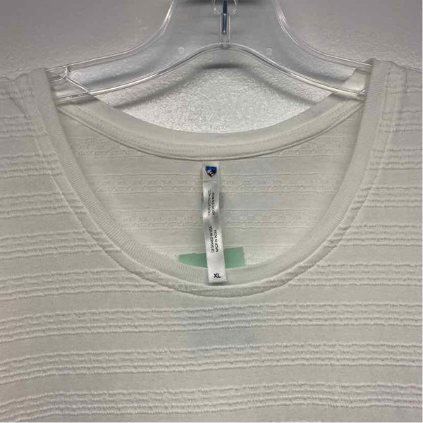 Kuhl Size Xl Women's White Textured Short Sleeve T-Shirt Dress