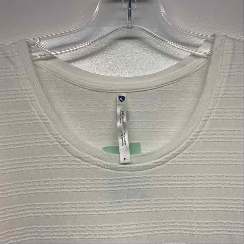 Kuhl Size Xl Women's White Textured Short Sleeve T-Shirt Dress