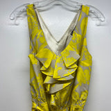 Express Size M Women's Gray-Yellow Pattern Sleeveless Dress