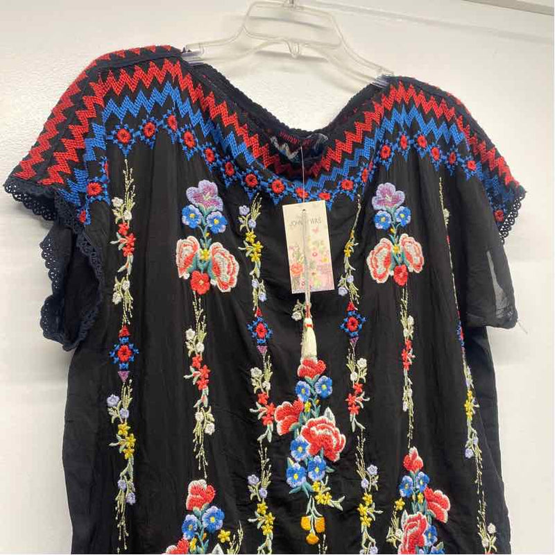 Johnny Was Size M Women's Black-Multi Embroidered Kurta Dress