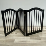Dark Brown Pet Gate with Arched Top