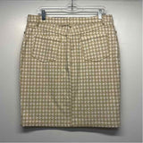 J.McLaughlin Size M-10 Women's Tan-White Houndstooth Skirt