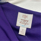 Suzi Chin Maggy Boutique Size 2-XS Women's Purple Solid Sheath Dress