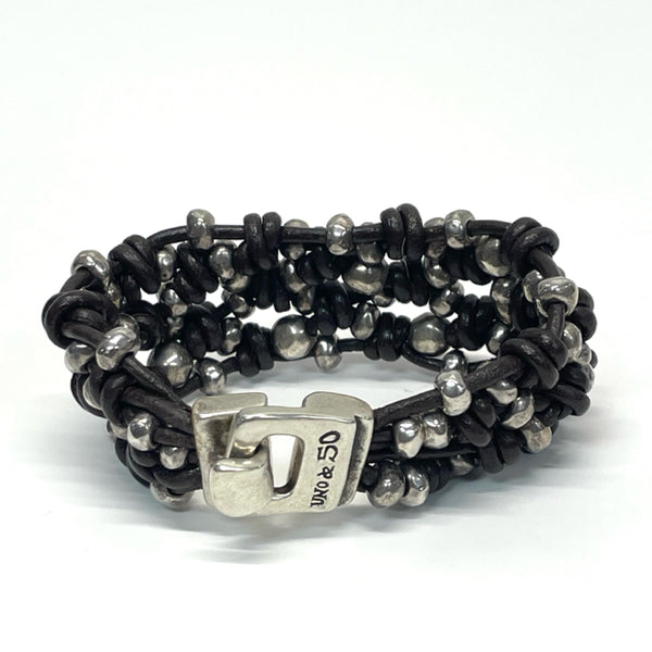Uno de 50 Brown-Sillver Sterling Silver Bracelet