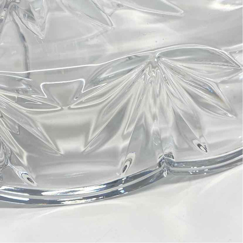 Royal Limited Clear Cut Crystal Divided Dish w Handles