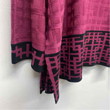 Ming Wang Size 2x Women's Magenta Pattern Open Front Sweater