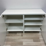 Solid White 2 door Adjustable Shelves Cabinet