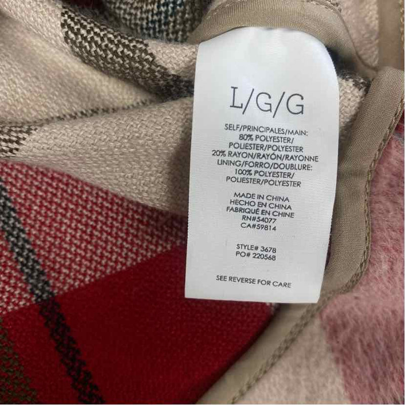 Cabi Women's Size L Red-Multi Plaid Zip Up Jacket