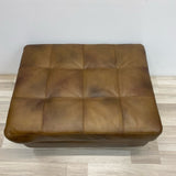 Brown Leather Ottoman
