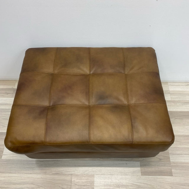 Brown Leather Ottoman