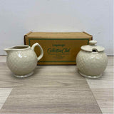 Longaberger Collectors Club Ivory Ceramic Sugar & Creamer