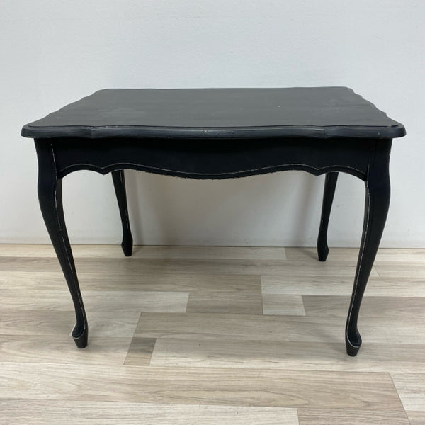 Black Wood Distressed Side Table