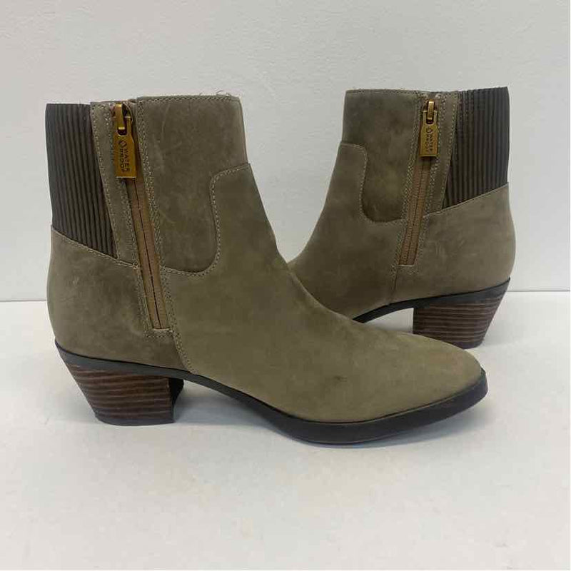 Vionic Shantelle Size 7 Women's Olive Green Solid Zip Up Booties
