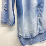 Bella Dahl Size L Women's Blues Distressed Shirt Dress