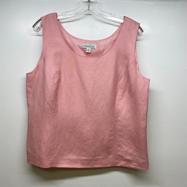 Coldwater Creek Size Xl-16 Women's Pink Solid Sleeveless Top