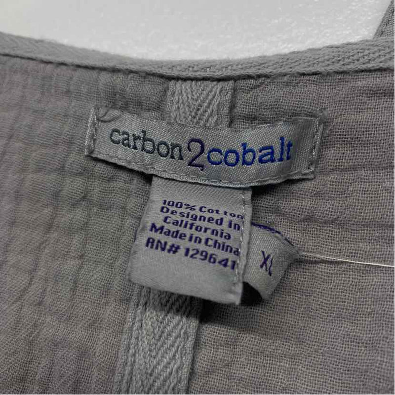 Carbon 2 Cobalt Size Xl Women's Gray Solid Shift Short Sleeve Hoodie Dress
