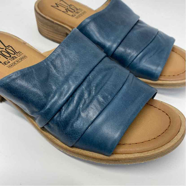 Miz Mooz Size 37-6.5 Women's Blue Distressed Slide Sandals