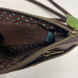 Chala Brown Faux Leather Patchwork Crossbody Handbag