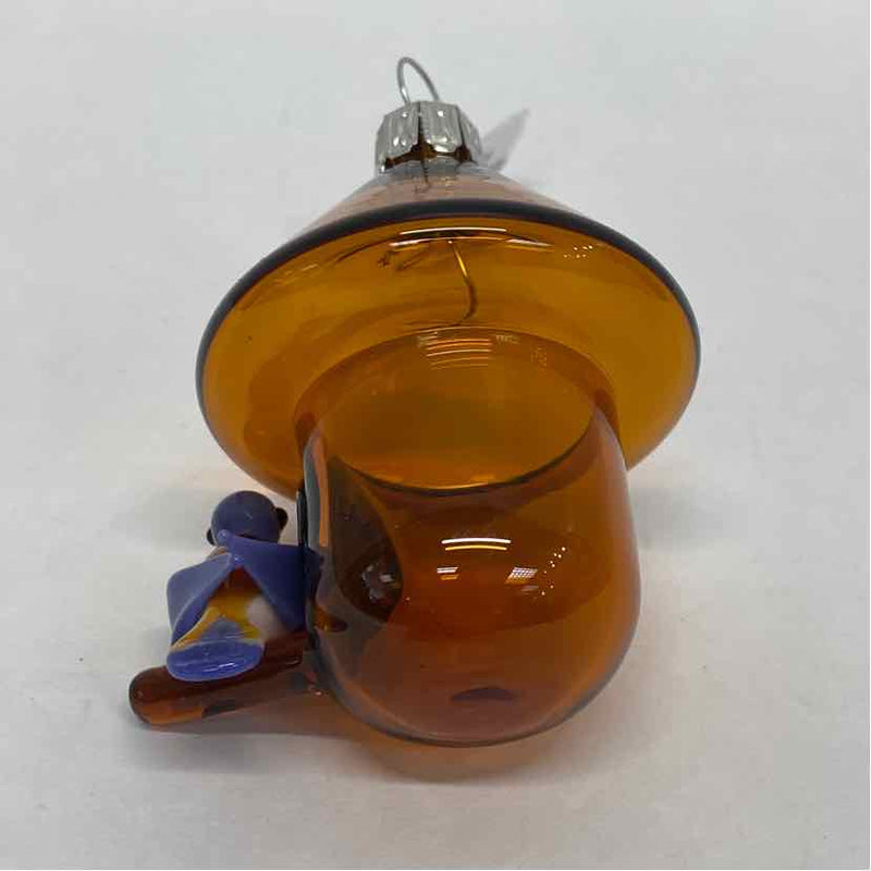 Artful Home Hanging Amber Glass Birdhouse Ornament - Fly Away Home