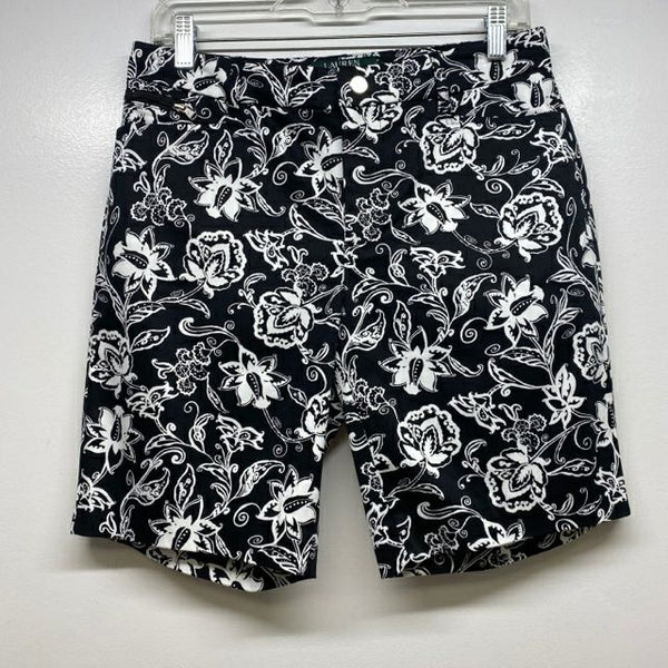 Lauren Ralph Lauren Size 4 Women's Black-White Pattern Shorts