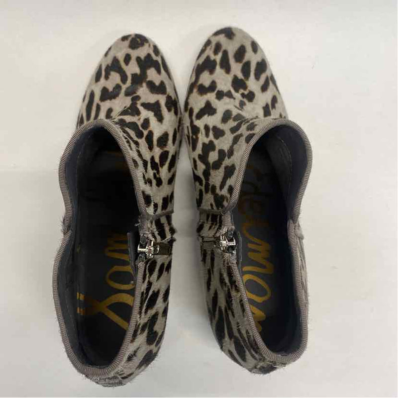 Sam Edelman Size 10 Women's Taupe-multi Animal Print Ankle Booties