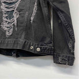 Topshop Women's Size 6-S Black Distressed Button Up Jacket