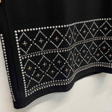 White House Black Market Size M Women's Black Beaded Shift Dress