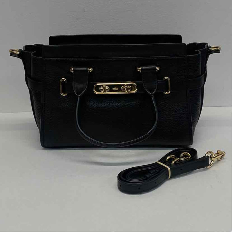 Coach Black Pebbled Leather Satchel Handbag