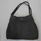 Coach Gray Leather Pebbled Satchel Handbag