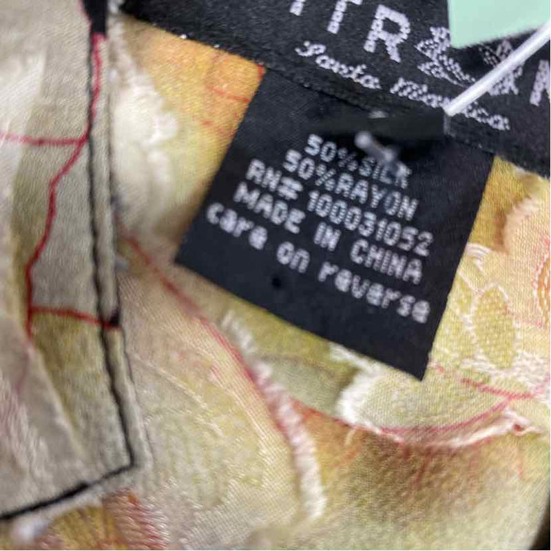Citron Santa Monica Size S Women's Black-Multi Patchwork Button Up Blouse