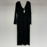 Marine Layer Size L Women's Black Ribbed Maxi-Long Sleeve Dress