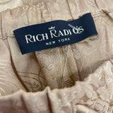 Rich Radi Qs Size 3XL- 16 Women's Gold Embossed Pull On Pants