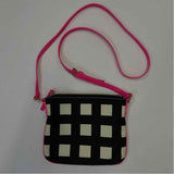 Kate Spade Black-White Fabric Geometrical Crossbody Handbag