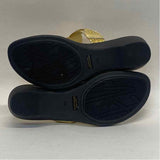 Marc Fisher Size 8.5 Women's Gold Shimmer Camel Toe Sandals