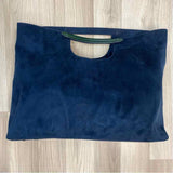 Neiman Marcus Navy Suede Solid Tote Handbag
