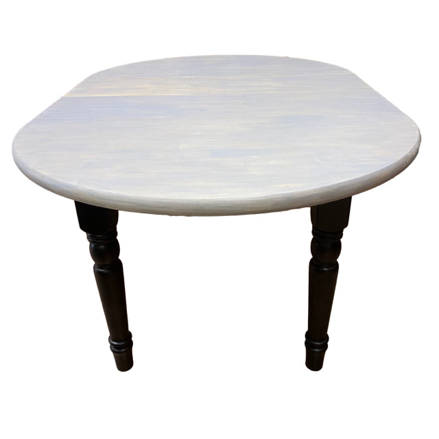 Gray-Black Wood Round Dining Room Table