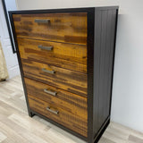 Brown Wood Dressers/Chest with 5 Drawers