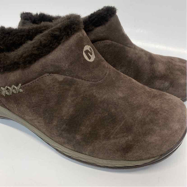 Merrell Size 7.5 Women's Brown Solid Slip On Clogs