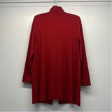 Cabi Women's Size L Red Houndstooth Cape Coat